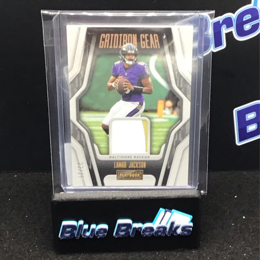 2022 Panini Playbook Gridiron Gear Lamar Jackson 22/25 #GG-2 Ravens