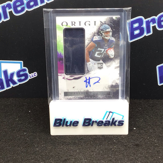 2022 Panini Origins Hassan Haskins relic auto RC #189 Titans