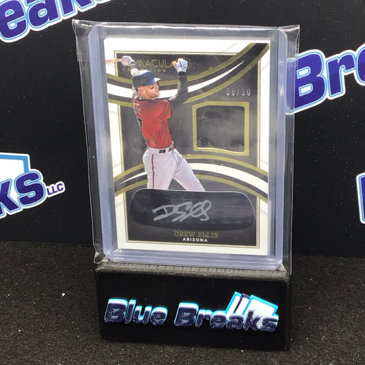 2022 Panini Immaculate Drew Ellis relic auto 08/10 #IBP-DE Diamondbacks