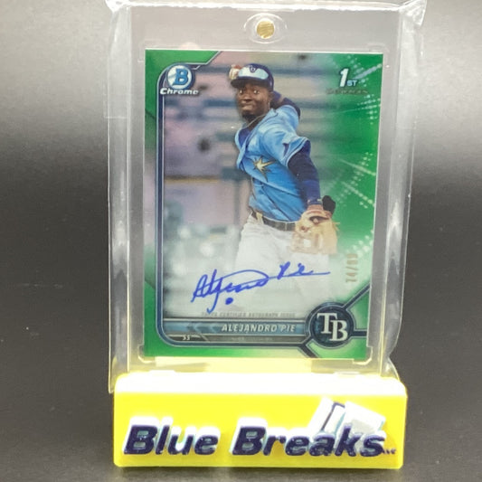 2022 Bowman Chrome 1st Green Refractor Alejandro Pie auto 74/99