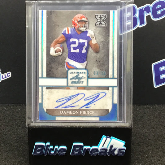 2022 LEAF ULTIMATE DRAFT DAMEON PIERCE ROOKIE/RC AUTO #13/50