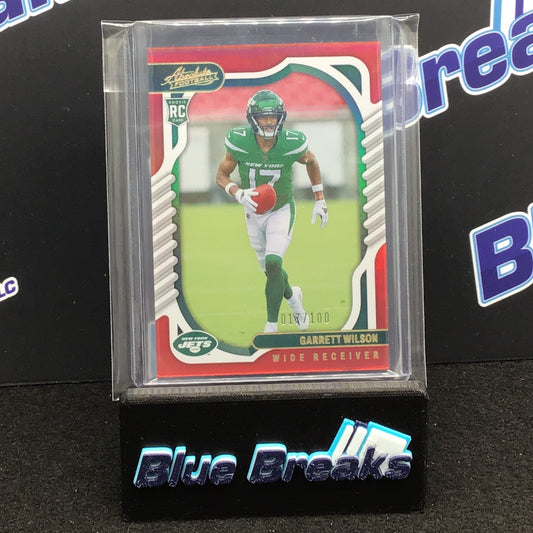 2022 Panini Absolute Garrett Wilson 017/100 RC #106 Jets