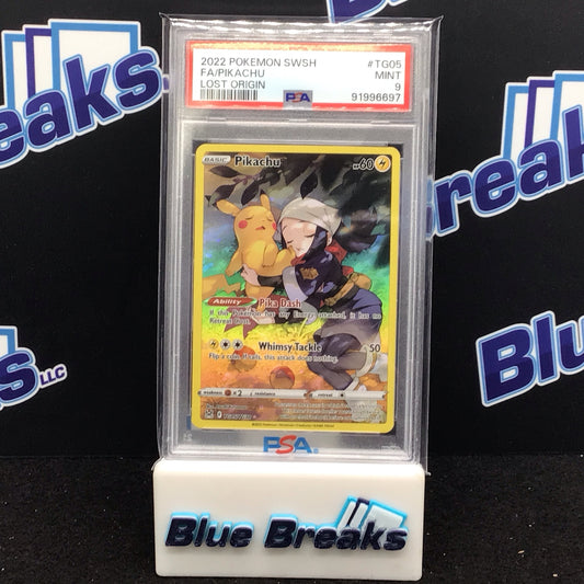 2022 Pokémon Sward & Shield Lost Origin Full Art Pikachu #TG05 PSA 9