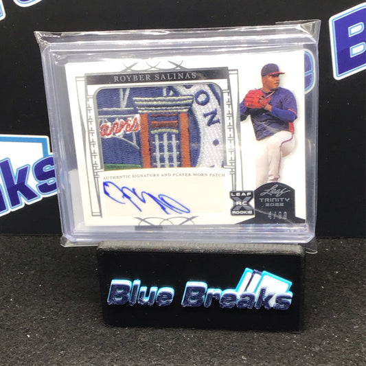 2022 Leaf Trinity Royber Salinas relic auto 4/99 RC #PA-RS2 Athletics
