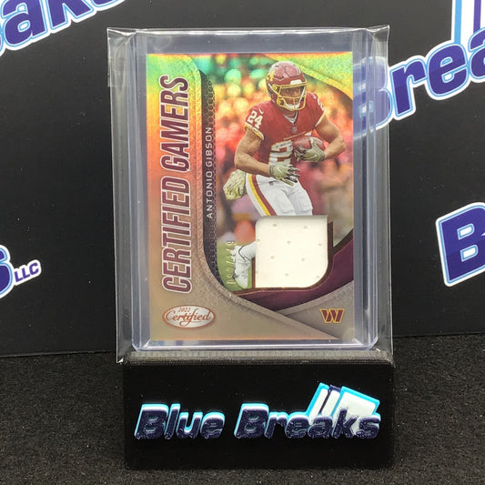 2022 Panini Certified Certified Gamers Antonio Gibson relic 092/149 #CG-AG Commanders