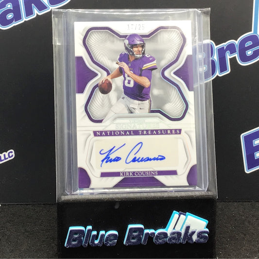 2022 Panini - National Treasures - Kirk Cousins - Signatures - 17/25 - Minnesota Vikings