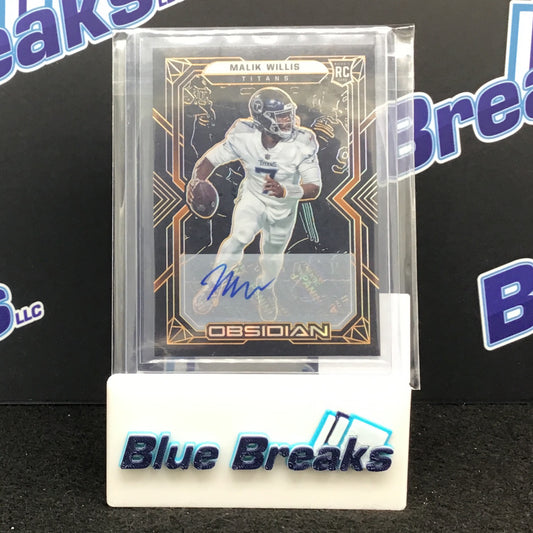 2022 Panini Obsidian Orange Etch Malik Willis auto 41/75 #102 Titans