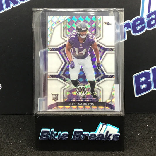 2022 Panini Mosaic White Prizm Kyle Hamilton RC 07/25 #332 Ravens