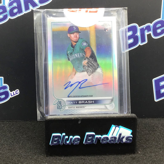 2022 Topps - Matt Brash - Seattle Mariners - Chrome - Auto - 469/499