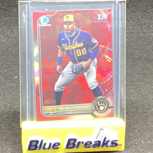 2022 Bowman Chrome 1st Red Branlyn Jaraba 4/10 BCP-15