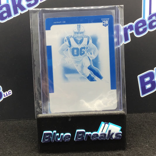 2021 Panini - Contenders Optic - Chuba Hubbard - Printing Plate - 1/1 - Carolina Panthers