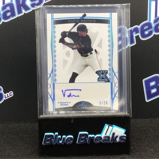 2022 Leaf Trinity - Vaun Brown - 9/25 - Light Blue - San Francisco Giants
