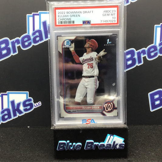 2022 Bowman Draft - Elijah Green - Chrome - Washington Nationals - #BDC23 - PSA 10