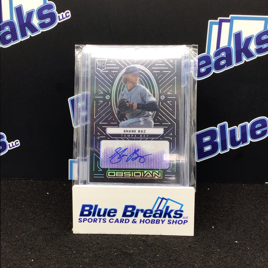 2022 Panini Chronicles Obsidian Autographs Shane Baz 39/49 #OA-SB Rays