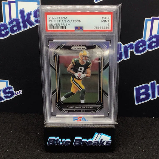 2022 Panini Prizm Silver Prizm Christian Watson #314 PSA 9 Packers