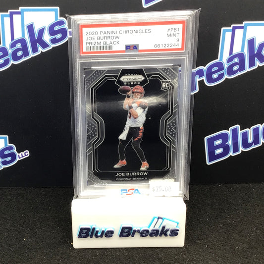2020 Panini Chronicles Prizm Black Joe Burrow #PB1 PSA 9 Bengals