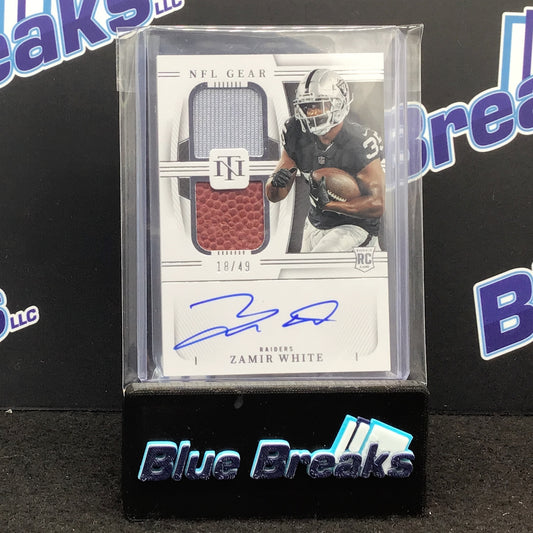 2022 Panini - National Treasures - Zamir White - NFL Gear - 18/49 - Oakland Raiders