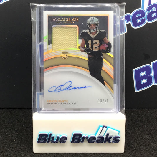 2022 Panini Immaculate Collection Chris Olave auro relic 18/25 #106 Saints