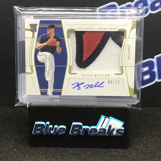 2022 Panini National Treasures Kyle Muller auto relic 08/25 RC #102 Braves