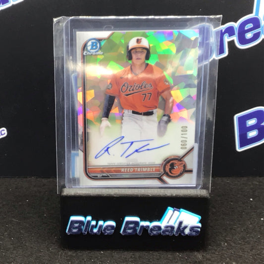 2022 Bowman Chrome cracked ice Reed Trimble auto 060/100 #CPA-RT Orioles