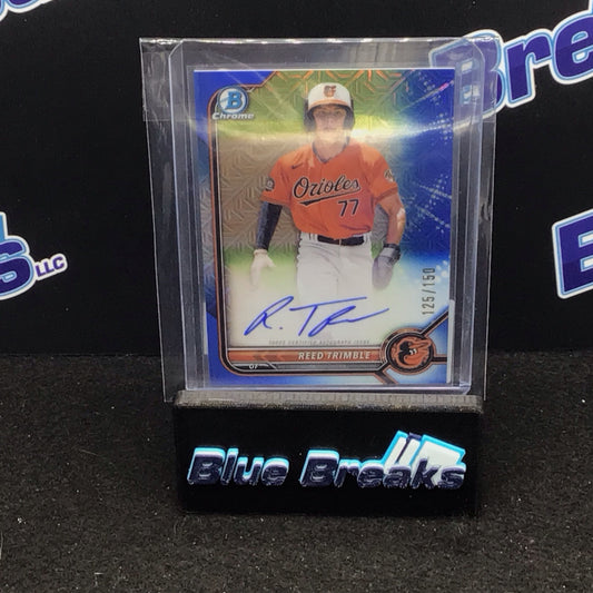 2022 Bowman Chrome blue HTA choice Reed Trimble auto 125/150 #CPA-RT Orioles