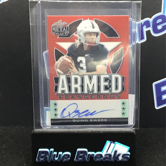 2022 Leaf Metal Draft Armed & Dangerous Quinn Ewers auto 1/5 #AD-QE1 Longhorns