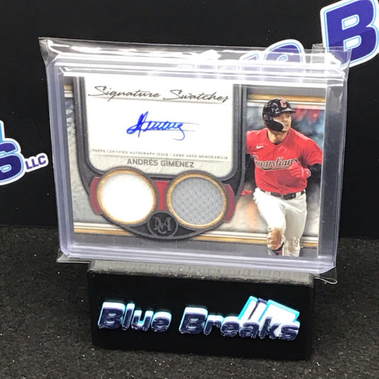 2023 Topps Museum Collection Signature Swatches dual relic auto Andres Gimenez 114/299 #SWDRA-AG Guardians