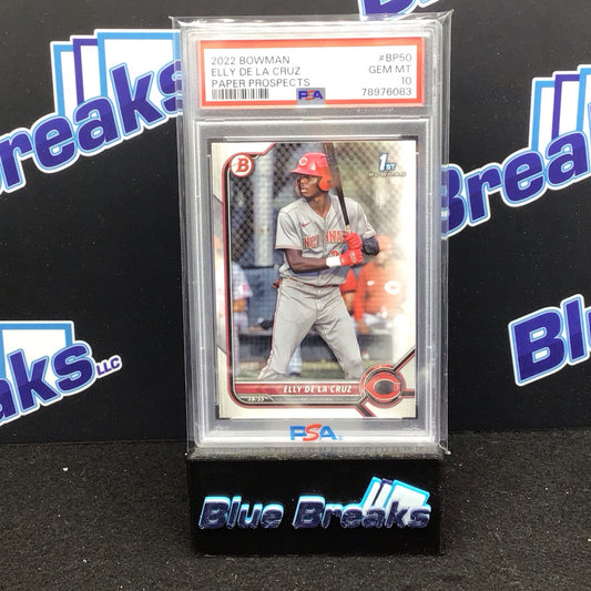 2022 Bowman Paper Prospects 1st Bowman Elly De La Cruz #BP50 PSA 10 Reds