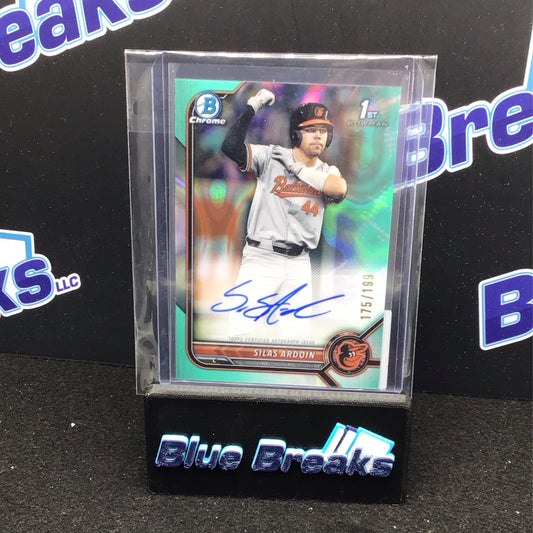 2022 Bowman Chrome 1st Bowman teal Silas Ardoin auto 175/199 #CDA-SA Orioles