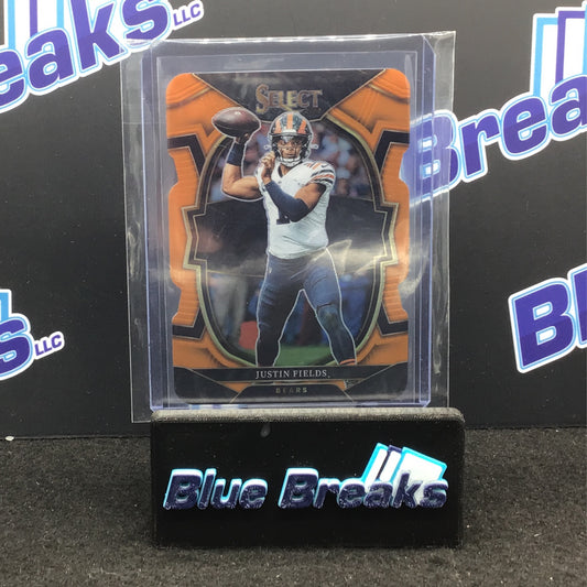 2022 Panini Select - Justin Fields - Concourse - Orange - Die Cut - 130/199 - Chicago Bears