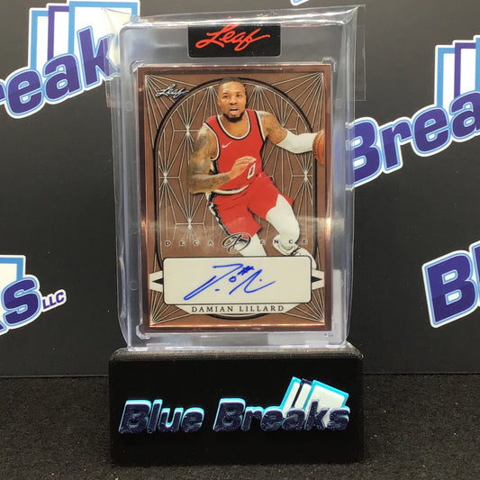 2022 Leaf Decadence Bronze Damian Lillard auto 10/10 #BA-DL1