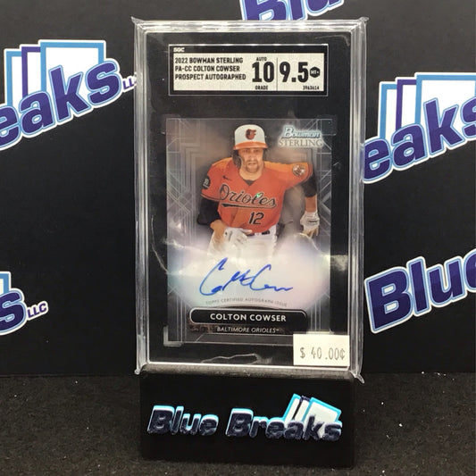 2022 Bowman Sterling Prospect Colton Cowser auto #PA-CC SGC 9.5 10 Orioles
