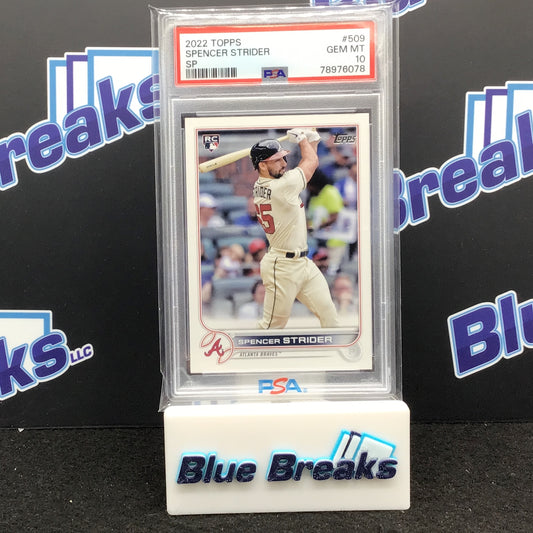2022 Topps - Spencer Strider - SP - #509 - PSA 10 - Atlanta Braves