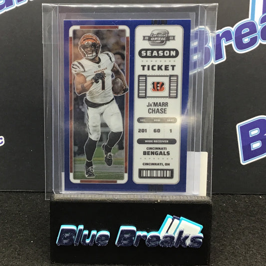 2022 Panini Contenders Optic Blue Ja'Marr Chase 99/99 #10 Bengals
