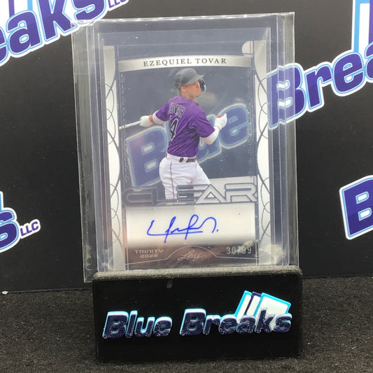 2022 Leaf Trinity - Ezequiel Tovar - Clear - 30/99 - Colorado Rockies