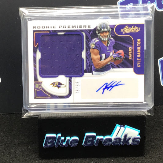 2022 Panini Absolute Rookie Premiere Kyle Hamilton auto relic 79/99 RC #211
