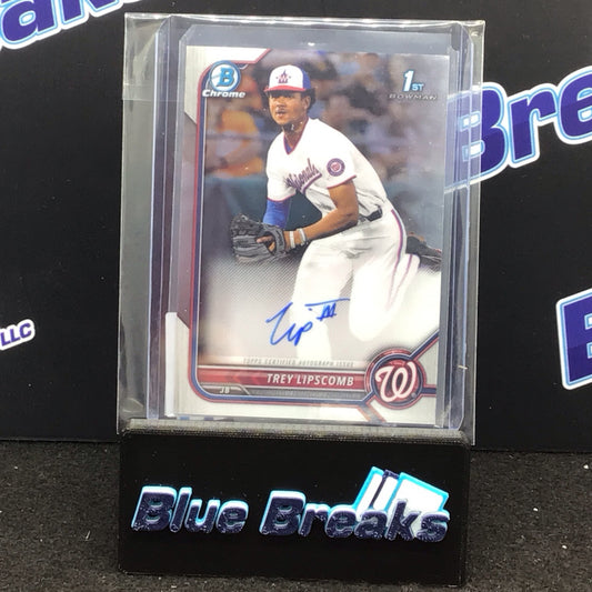 2022 Bowman Chrome Trey Lipscomb auto CDA-TLB Nationals
