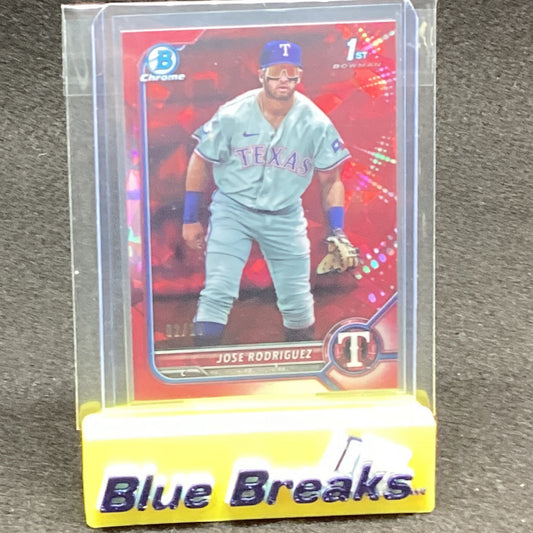 2022 Bowman Chrome 1st Red Refractor Jose Rodriguez 02/10 BCP-62