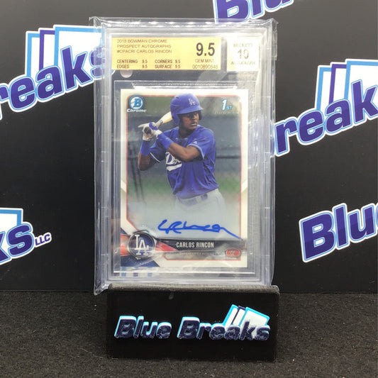 2018 Bowman Chrome - Carlos Rincon - Prospect Autographs - Los Angeles Dodgers
