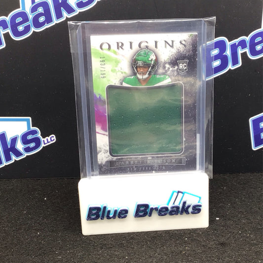 2022 Panini Origins Garrett Wilson relic 193/199 RC #JUM-GWI Jets