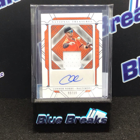 2022 Panini National Treasures Connor Norby Patch Auto 99/99 - Baltimore Orioles