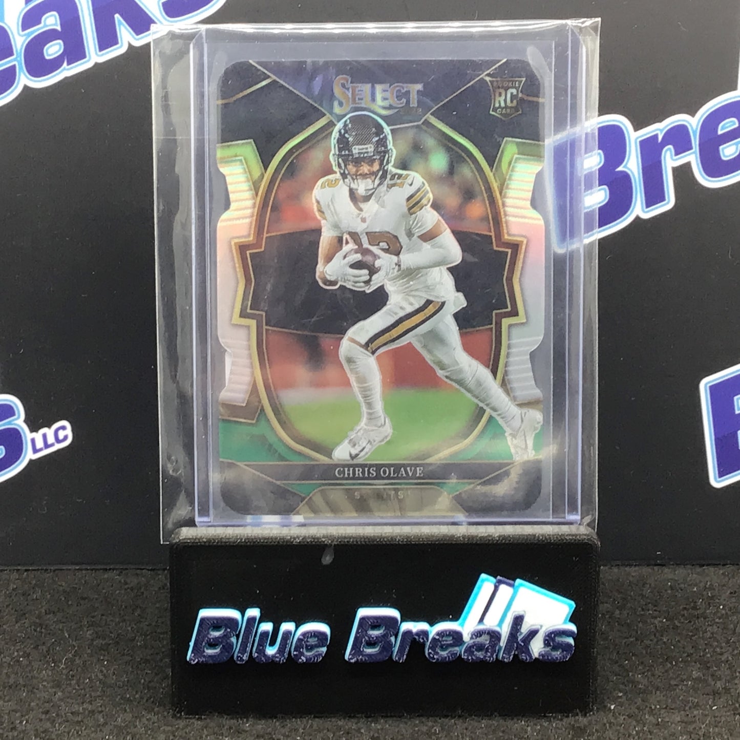 2022 Panini - Select - Prizm - Chris Olave - #30 - New Orleans Saints - Die Cut - Black Silver Green