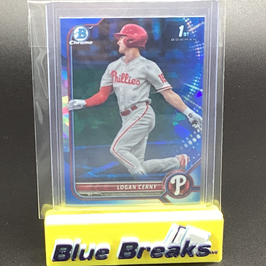 2022 Bowman Chrome 1st Sapphire Logan Cerny #BCP-120 Phillies