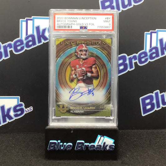 2022 Bowman U Inception Gold V2 Foil Bryce Young 32/50 #BIA-BY PSA 9 Panthers