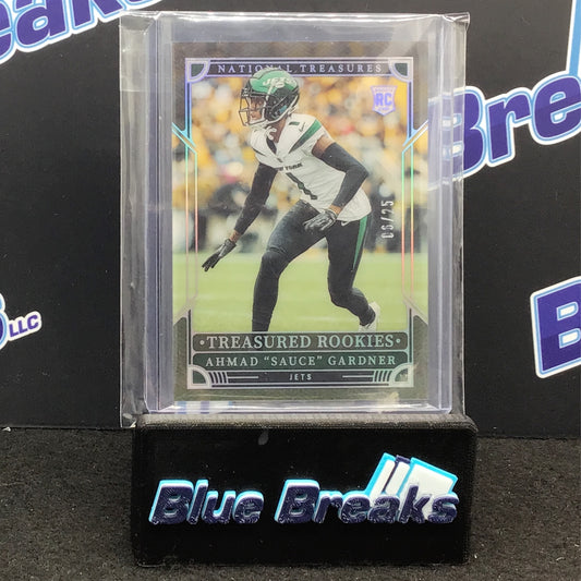 2022 Panini - National Treasures - Ahmad "Sauce" Gardner - Treasured Rookies 6/25 - New York Jets