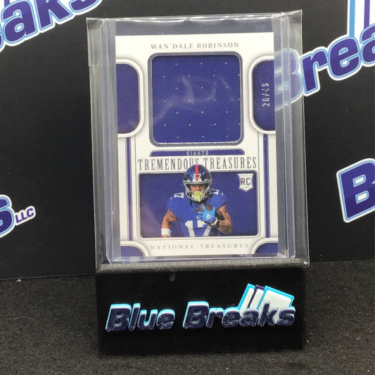 2022 Panini - National Treasures - Wan'Dale Robinson - Tremendous Treasures - 28/49 - New York Giants