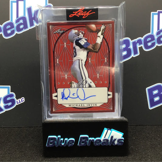 2022 Leaf Decadence Red Michael Irvin 3/3 #BA-MI1