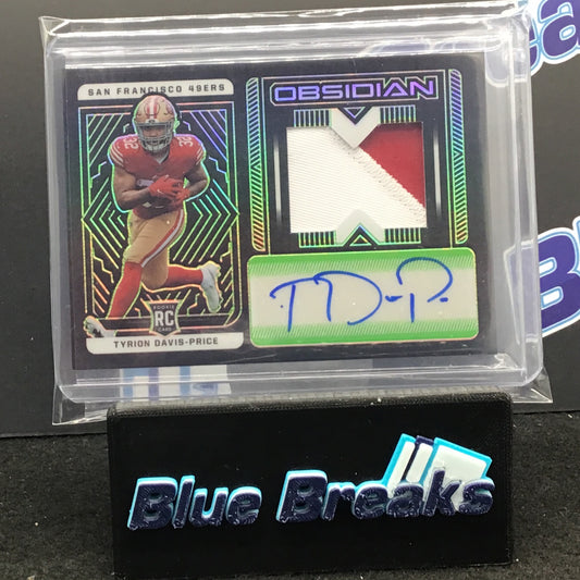 2022 Panini - Obsidian - Tyrion Davis-Price - San Francisco 49ers - 4/50 - Autograph Relic