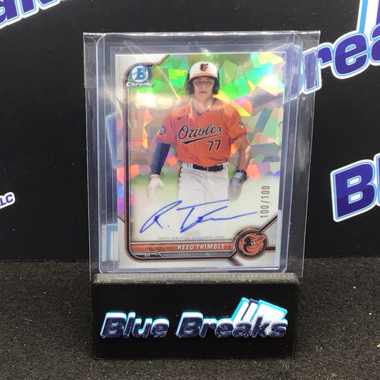 2022 Bowman Chrome cracked ice Reed Trimble auto 100/100 #CPA-RT Orioles