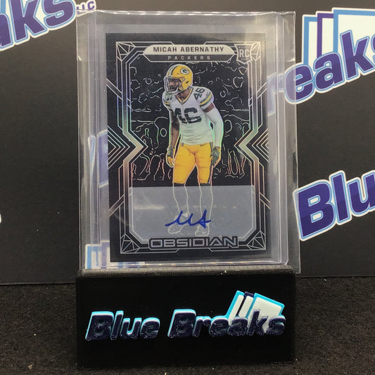 2022 Panini - Obsidian - Micah Abernathy - Green Bay Packers - 50/199 - Autograph